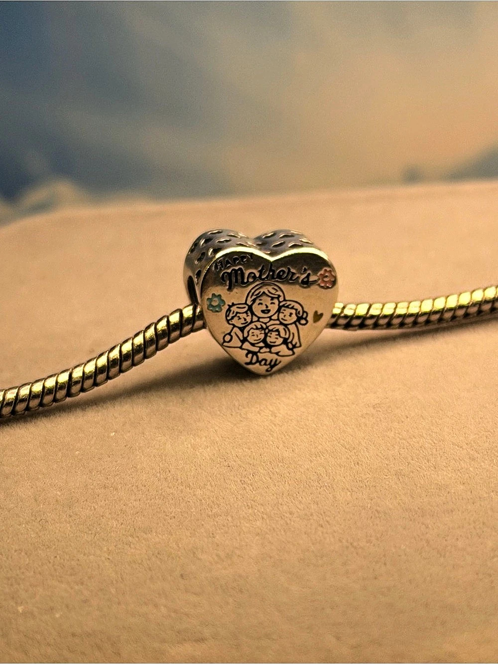 Mother's Day Heart Charm Sterling  Silver New